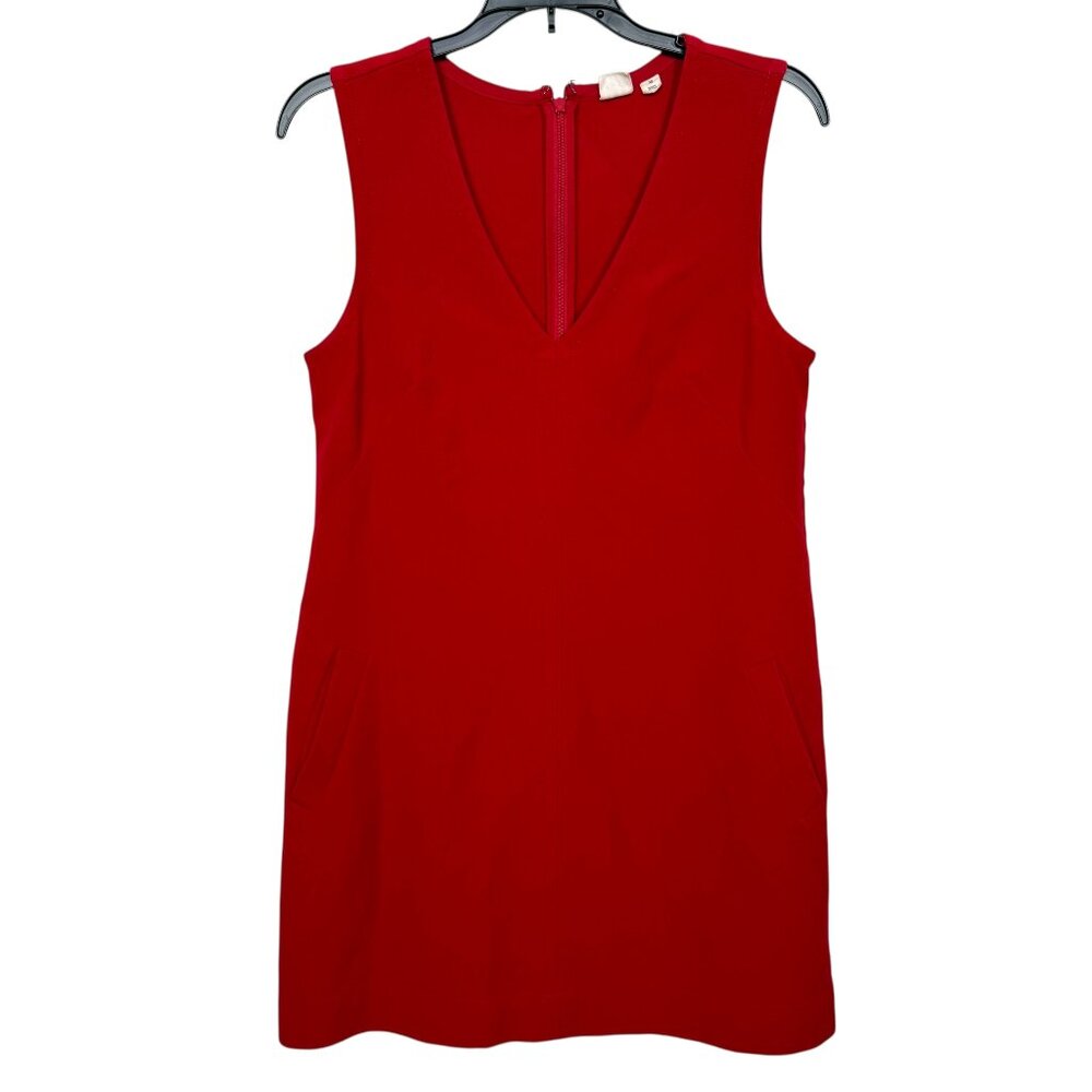 GAP Shift Dress XS Red V Neck Pockets Valentines Business Casual Sleeveless - Picture 2 of 11